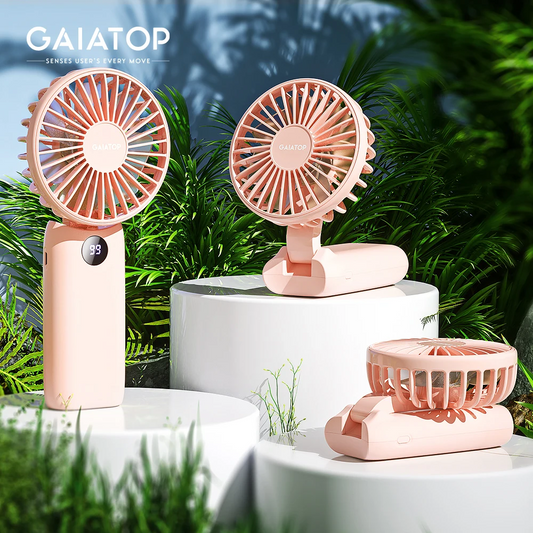 GAIATOP Handheld Mini Portable Fan Hand & Desk Fan 4000 mAh Rechargeable USB Small Fan with Power Bank for Office Travel Outdoor